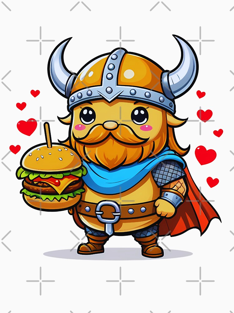 Viking Burger Lover, Kawaii Burger by saloui