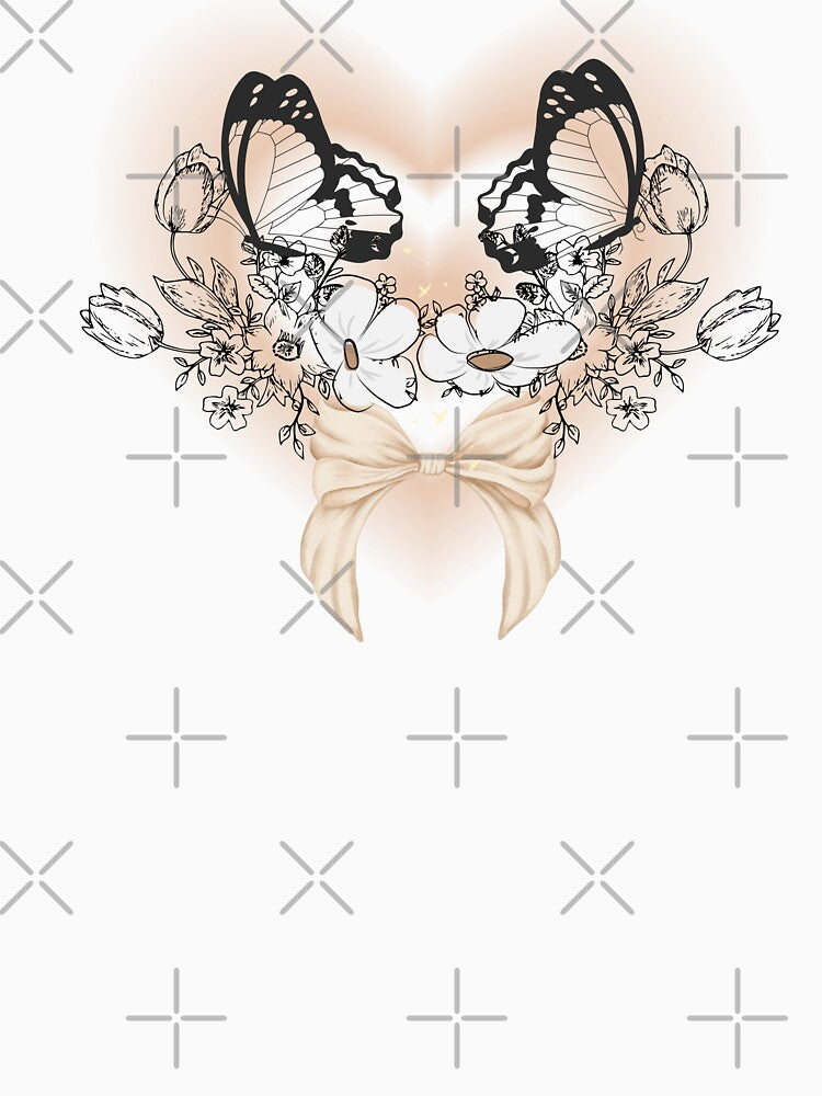 Aesthetic Butterfly & Floral Design, Soft Vintage Nature Illustration, Feminine Minimal Art by Palette _Vibes