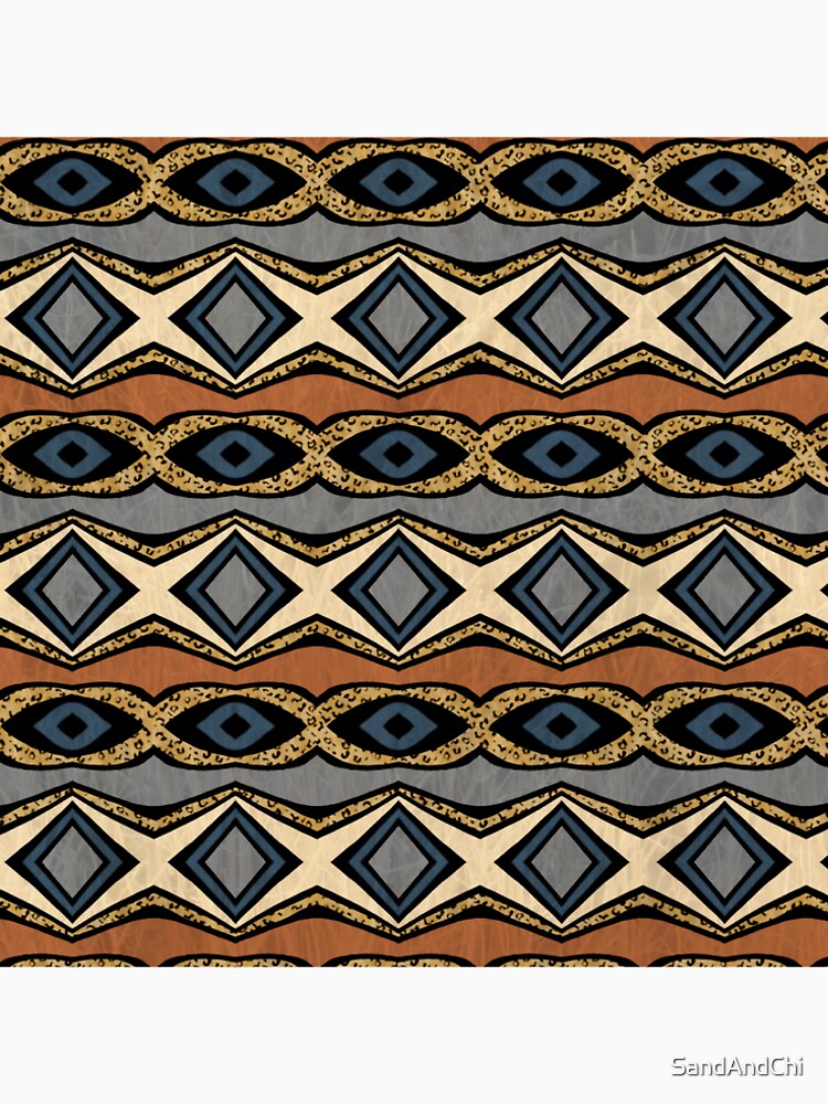 East African Leopard Accent Diamond Stripe Pattern by SandAndChi