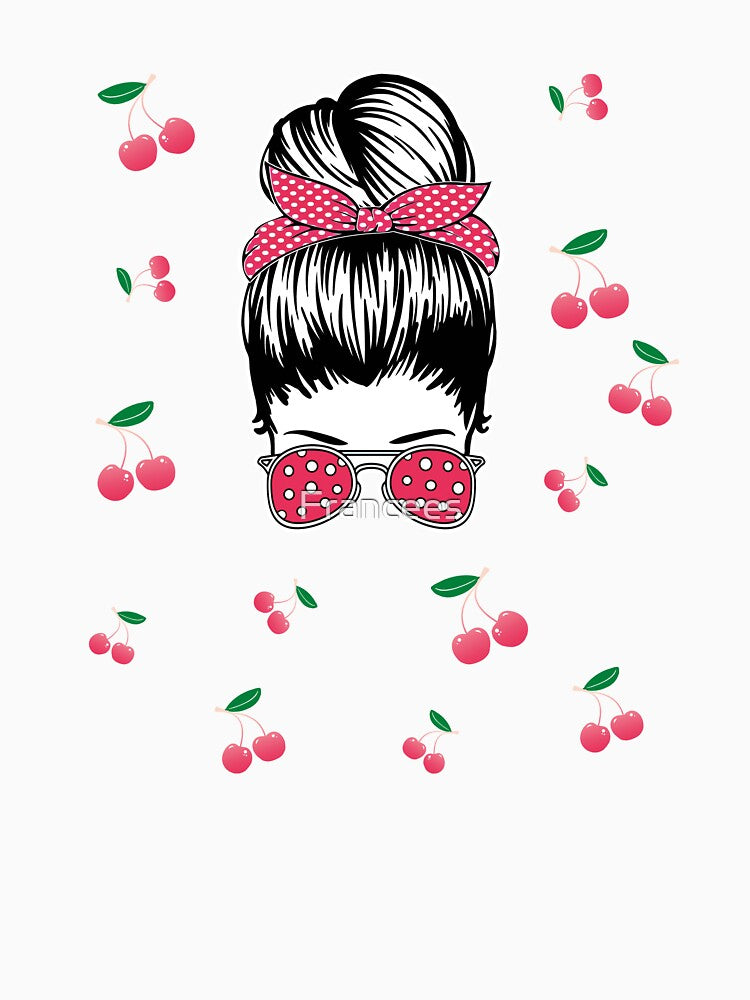 Rockabilly Woman Cherries Retro by Fran Fryberg