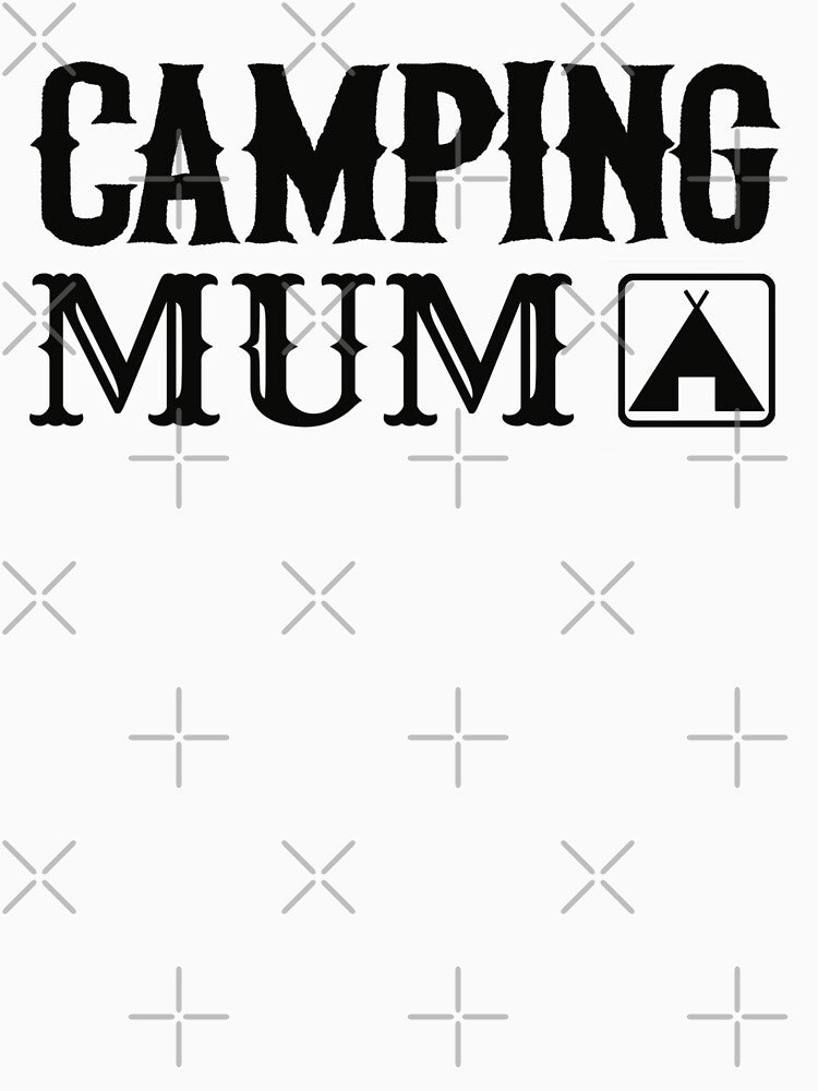 Black Text Camping Mum Fun Camping Design by TrulyEpoque
