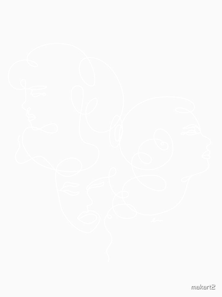 Linear Art Abstract Portrait Three Girls 3 by makart2