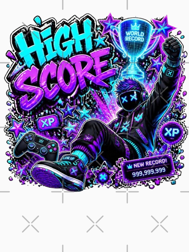HIGH SCORE Gaming Sticker | Neon Esports Graffiti Gamer Design by Stylestickers55