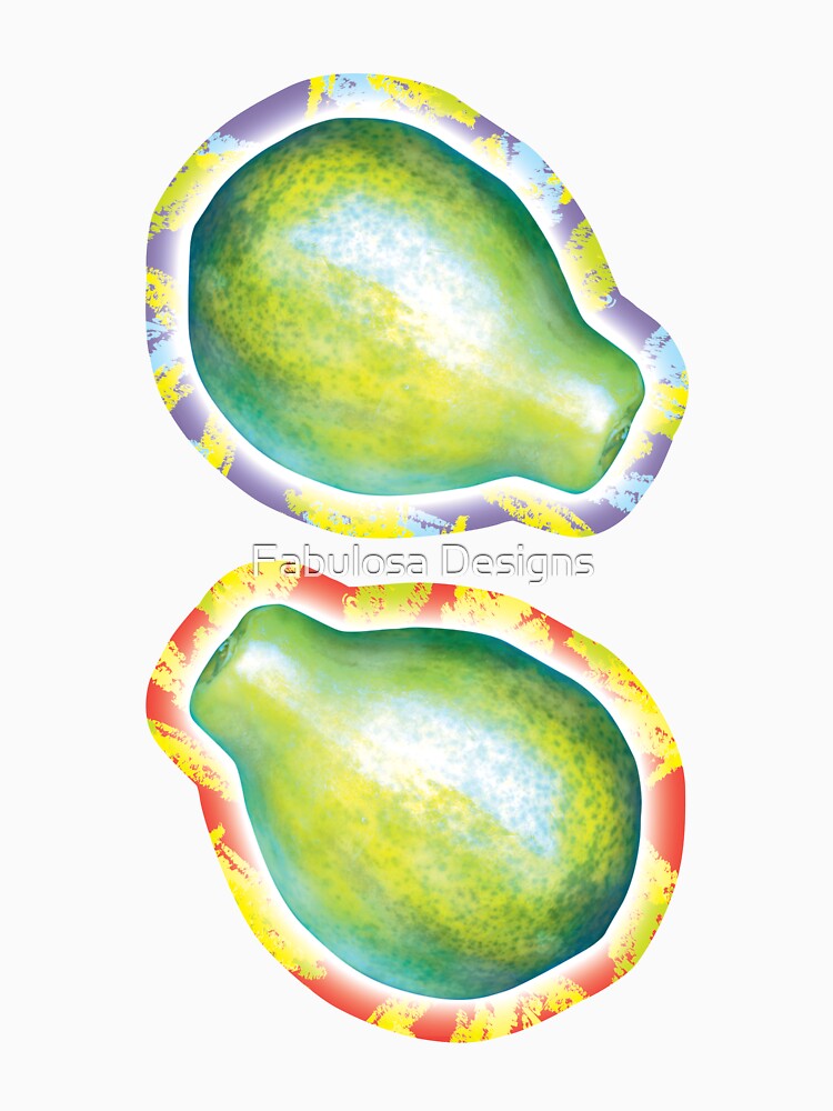 Bold Pop Art Papaya Pattern on Colourful Abstract Background by Fabulosa Designs