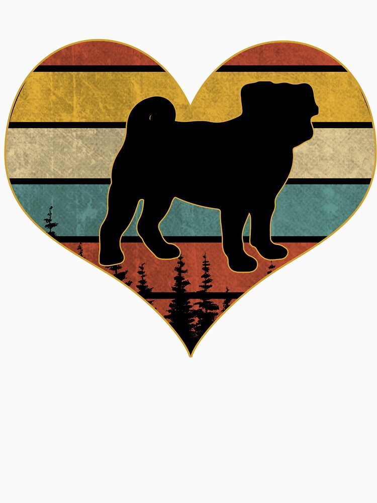 Retro vintage pug heart by gastonfongemie