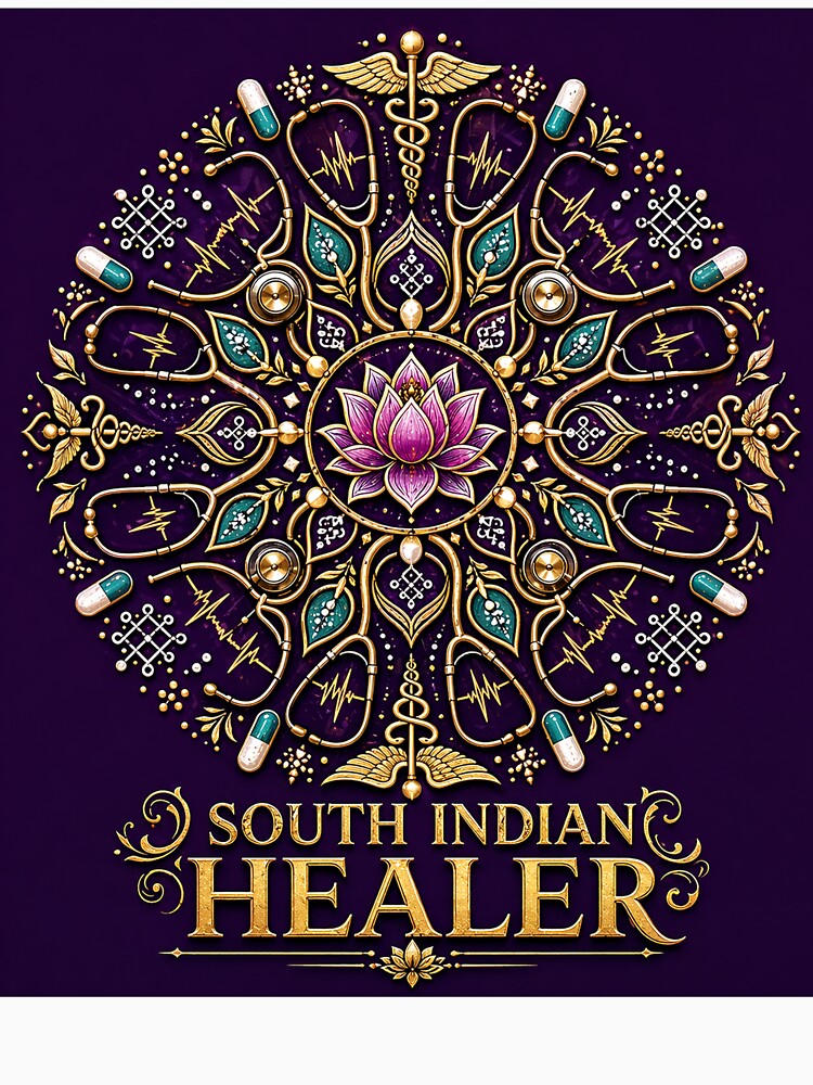 South Indian Doctor Mandala Medical Art T-Shirt by OsmosisShop