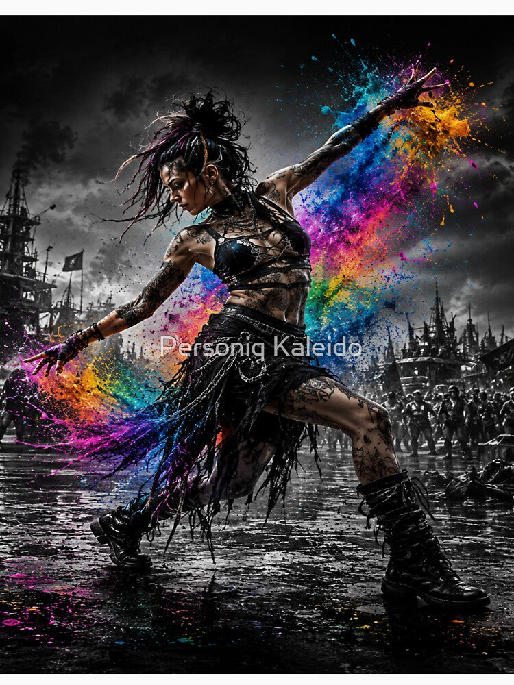 Urban Pulse – Neon Graffiti Dance - Alternative Gothic Street Art by Personiq Kaleido