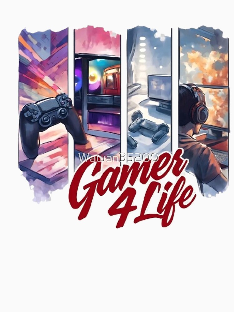 Gamer 4 Life – Stylized 4-Panel Gaming Poster | Modern Retro Digital Art by Wawan35200