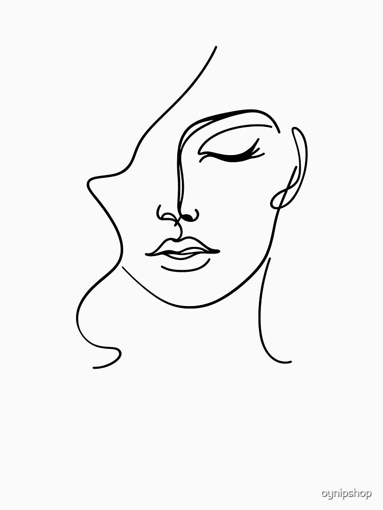 Minimal Abstract Face Line Art by oynipshop