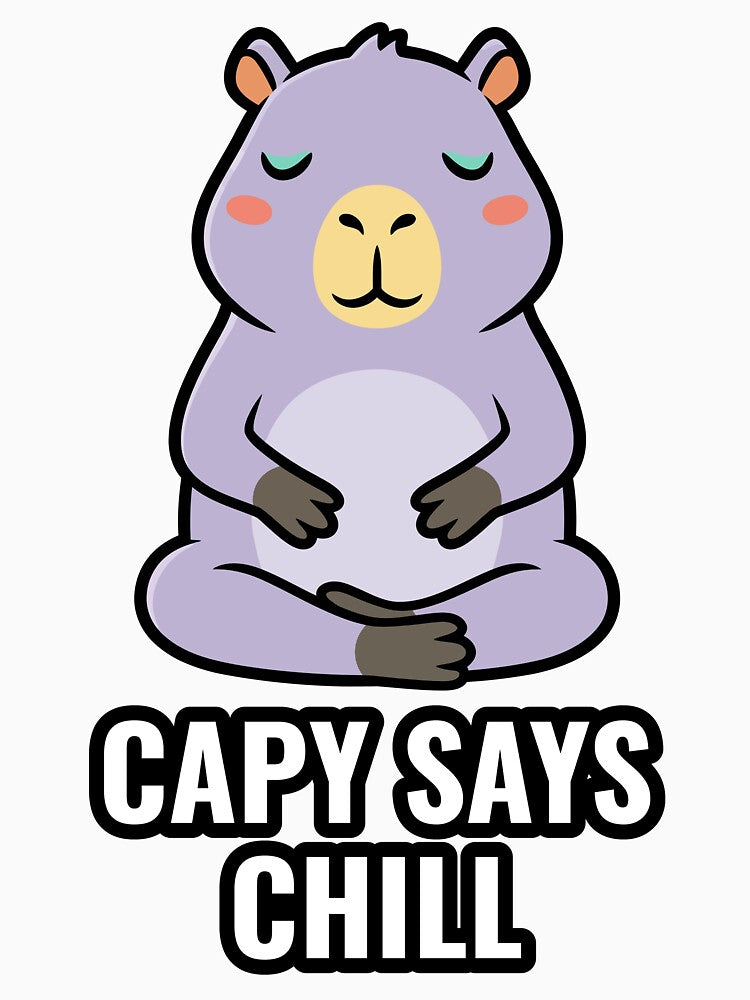 Capy Says Chill - Zen Lavender Capybara by AdriqnArt