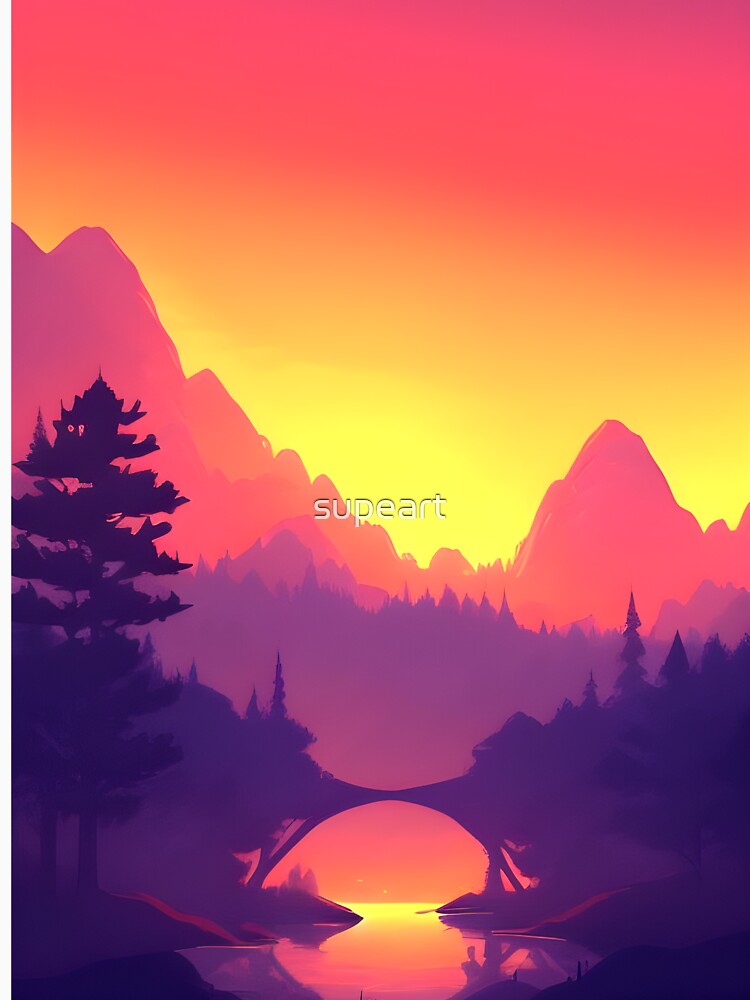 Minimalist Landscape Mountain Trees Prints: A Unique and Eye-catching Way to Elevate Your Home Decor by supeart