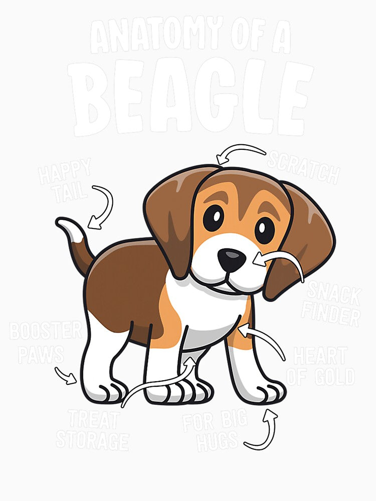 Gifts For Beagle Lovers Dog Mom Funny Anatomy Of A Beagle T-Shirt by MaximilianBaar