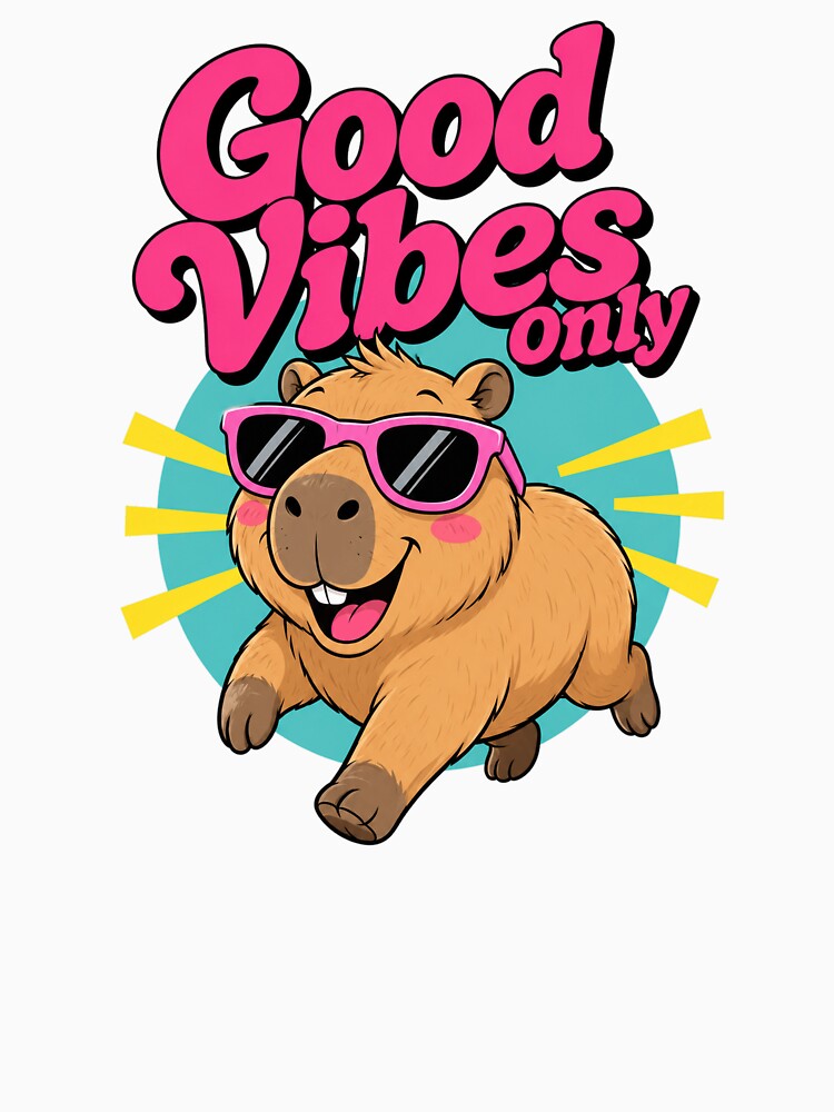Funny Capybara Good Vibes Retro Summer Animal by the-dovlat