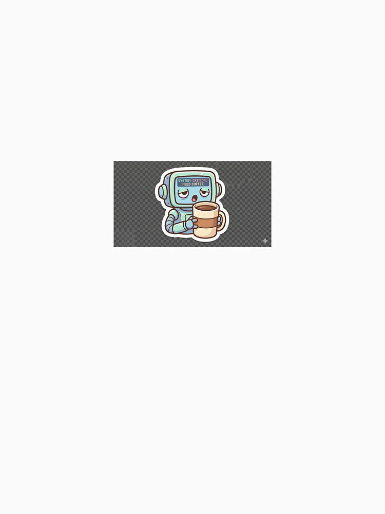 Tired Robot – Cute Exhausted Robot Sticker for Work, Coding & Study Mood by prachiuke264
