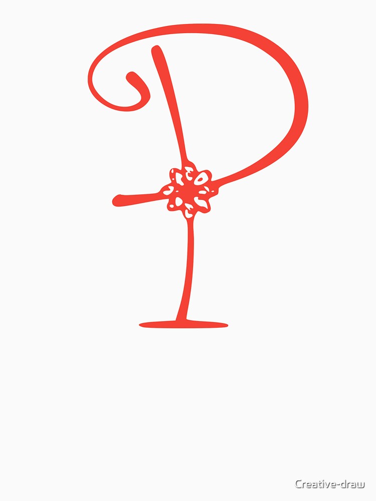 Floral Initial monogram P by Creative-draw