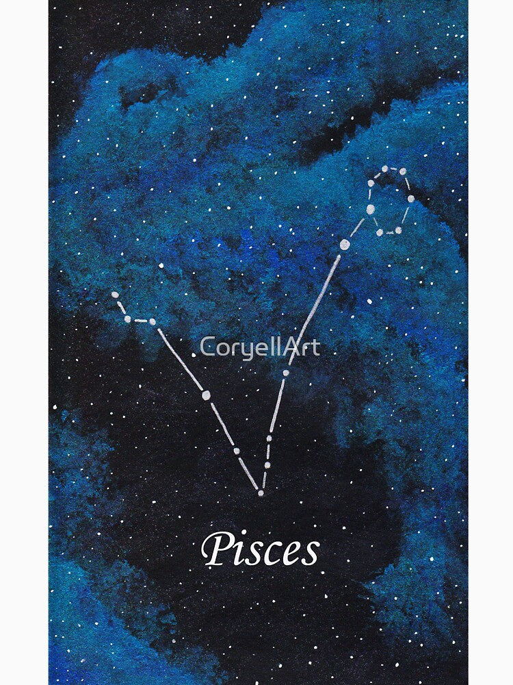 Pisces Zodiac Sign Space Painting by CoryellArt