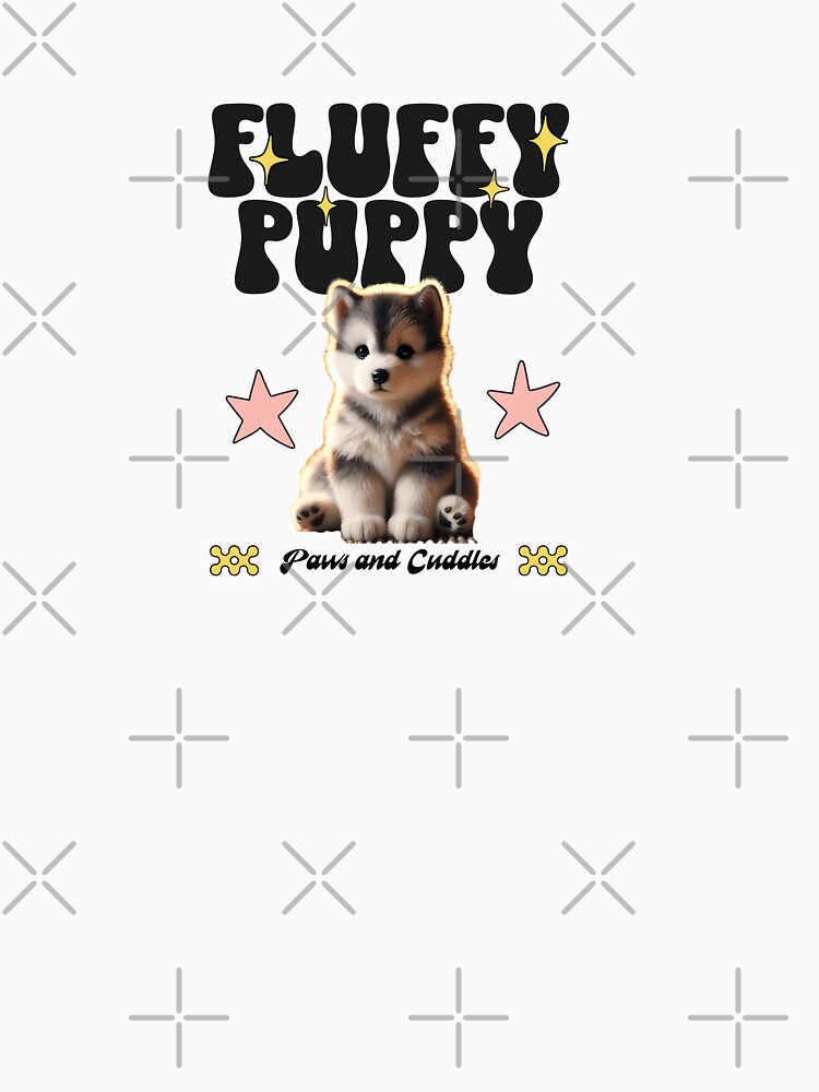 Fluffy Puppy – Adorable Husky Design with Cute Retro Vibes by MarketMavenGift