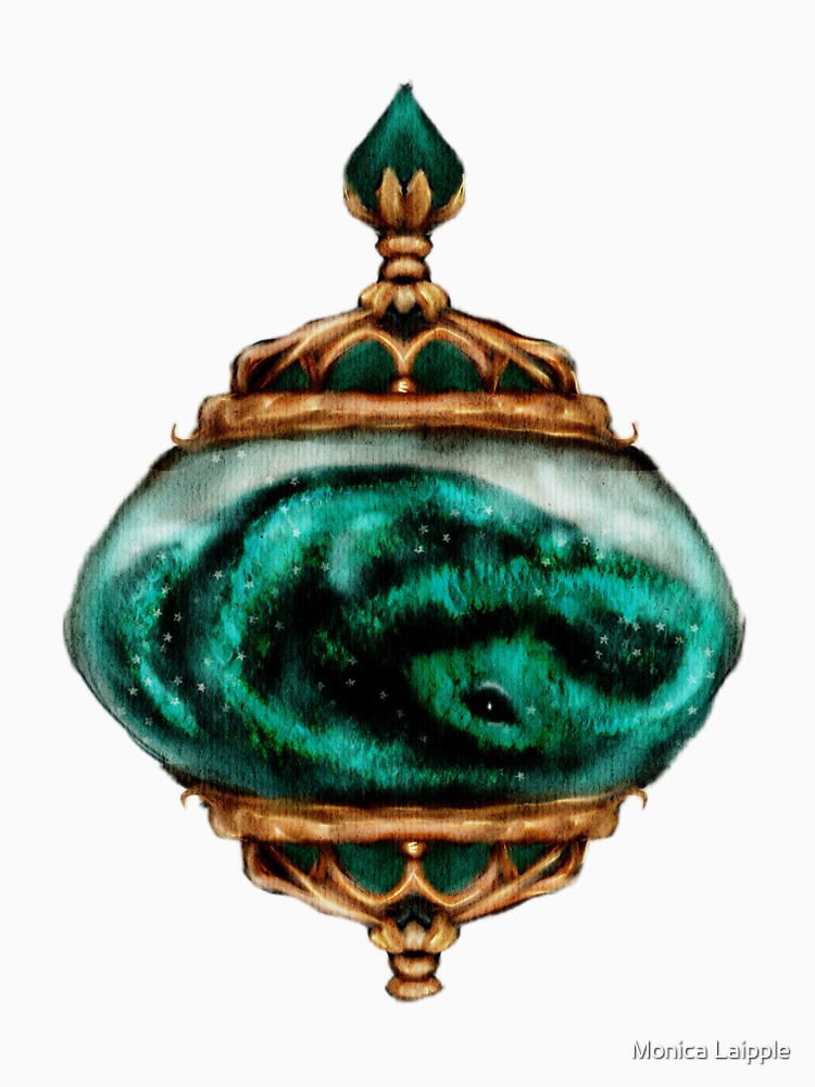 Dark academia snake art watercolor gothic jewelry design pendant by Monica Laipple