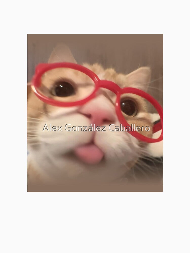 Cute Funny cat with glasses by Alex González Caballero