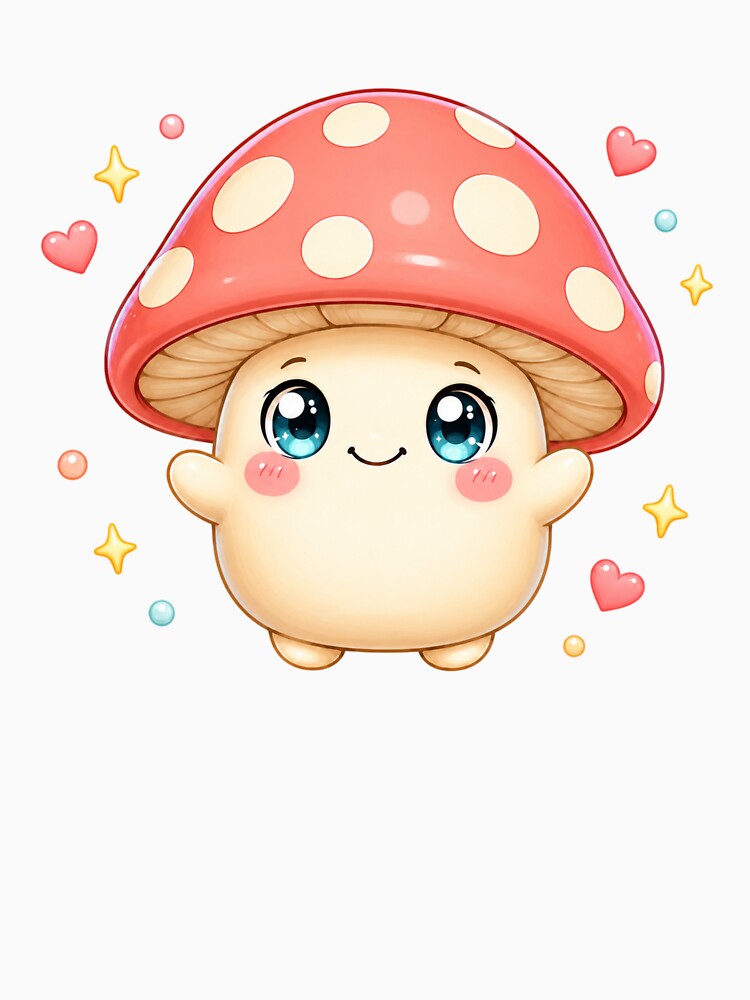 Kawaii Mushroom Character | Cute Cottagecore Goblincore Art by Dulxoz