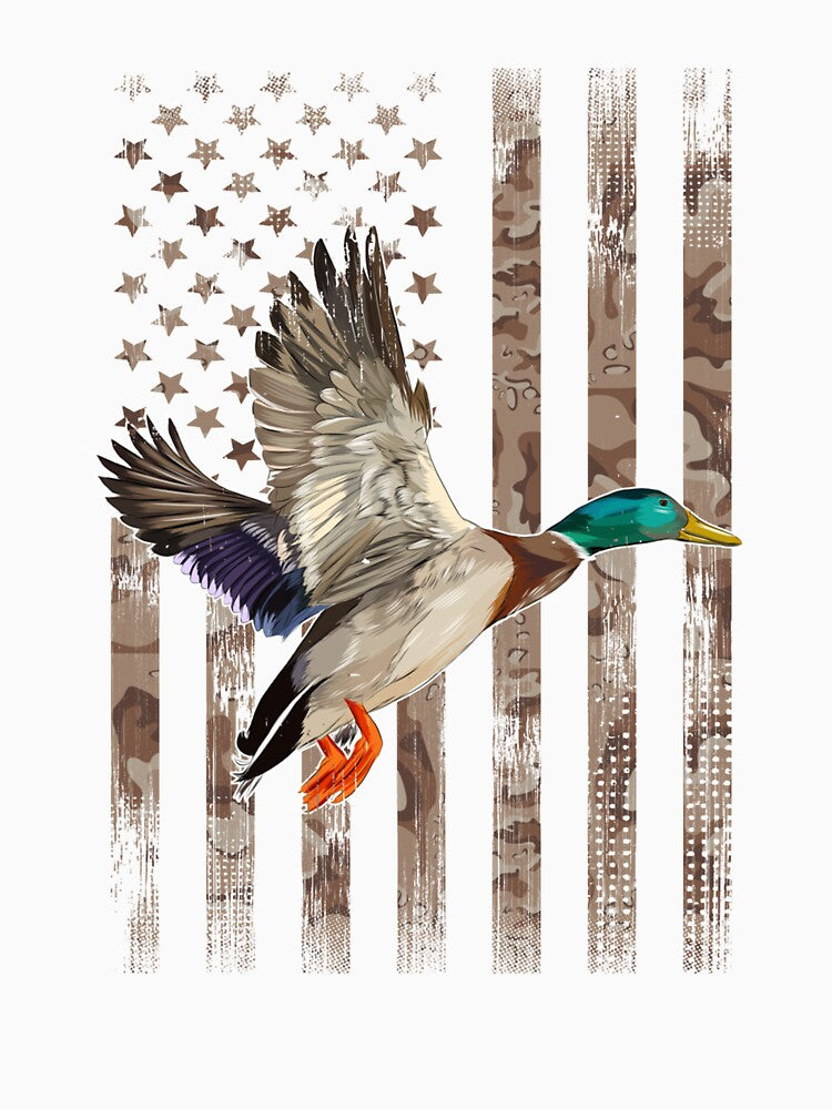 Duck Hunter American Flag Waterfowl Hunting Camouflage by taaddison50