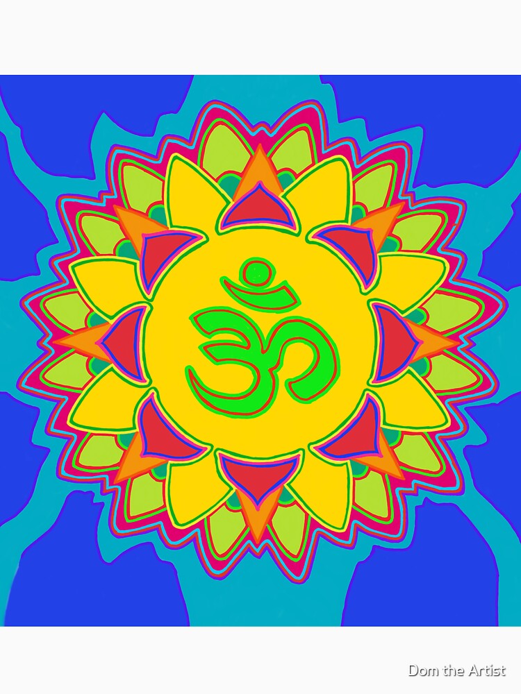 Om symbol on a colorful design by Dom the Artist