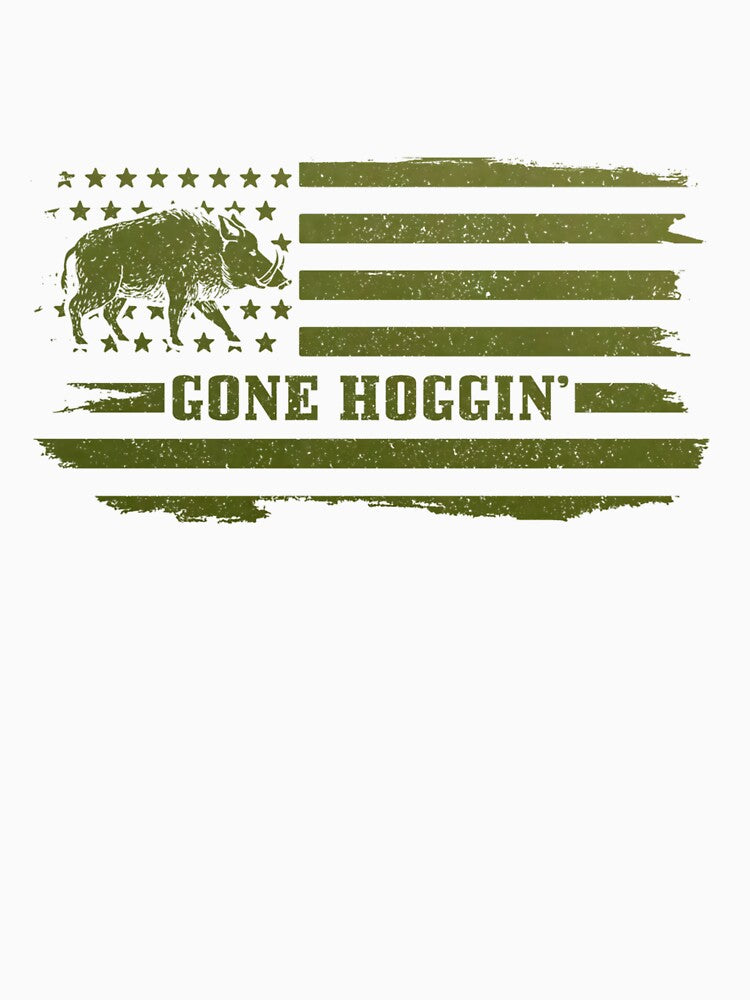 Hog Hunting US Flag Wild Pig Patriotic Boar Hunter Vintage by taaddison50