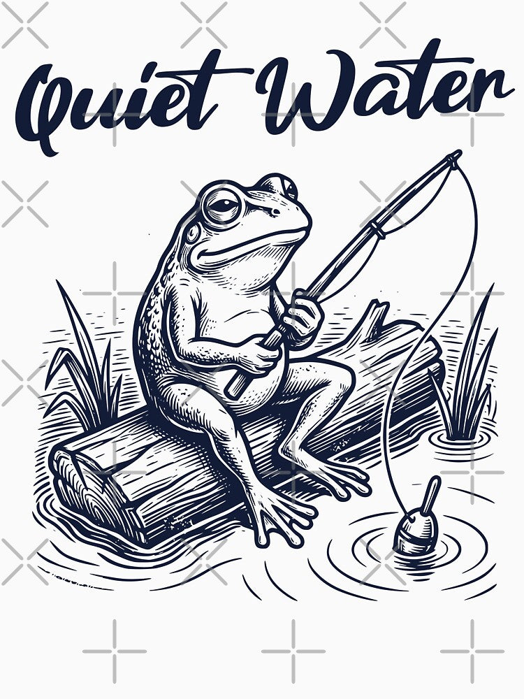 Quiet Water Frog Fishing, Peaceful Fishing Life Design by TeeVerse27