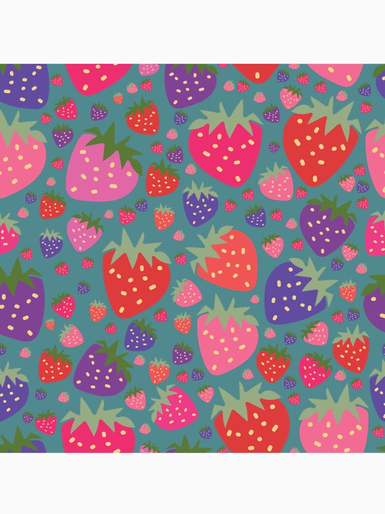 vector hand drawn strawberries, seamless pattern by 137Lanternes