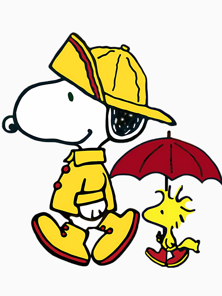 Yellow Raincoat And The Woods Peanuts by MerchQueDesigns