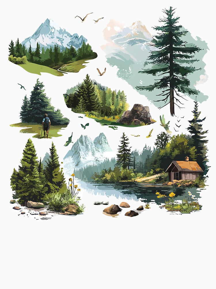 Minimalist Hiking and Nature Graphic EMinimalist Hiking and Nature Graphic Elements for Websiteslements for Websites by ArtPetrenko90
