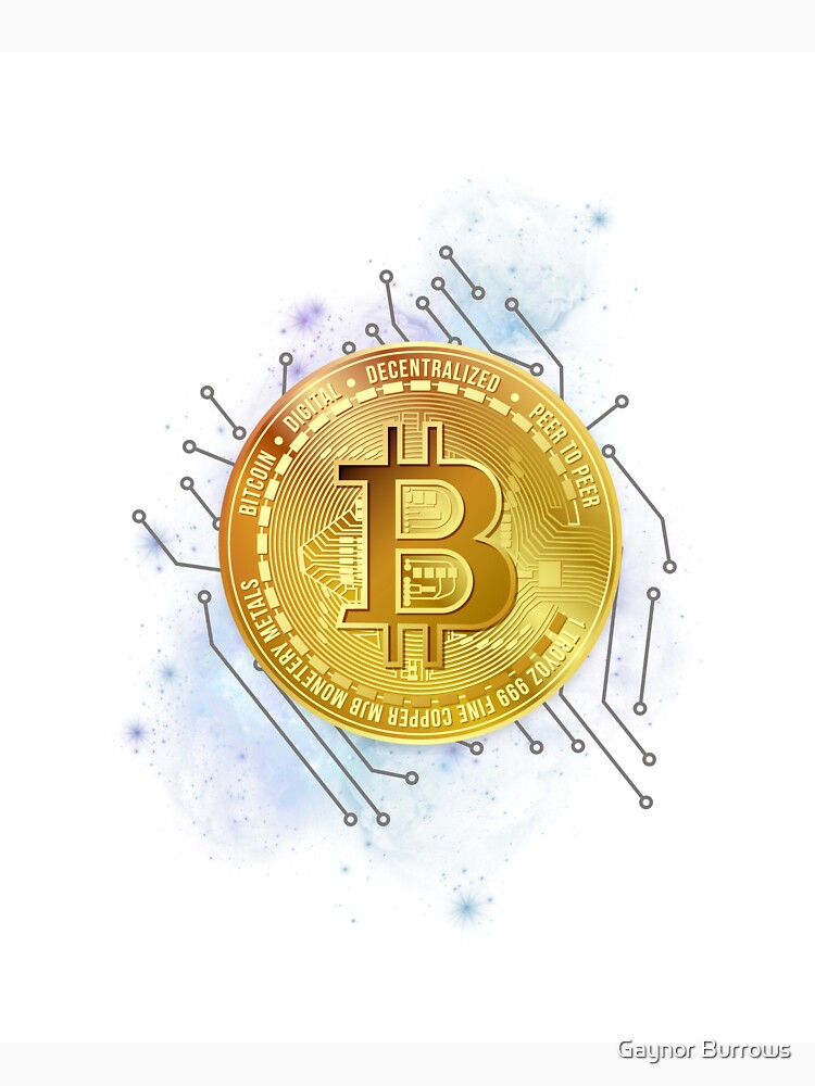 Crypto Bitcoin Wall Art by Gaynor Burrows