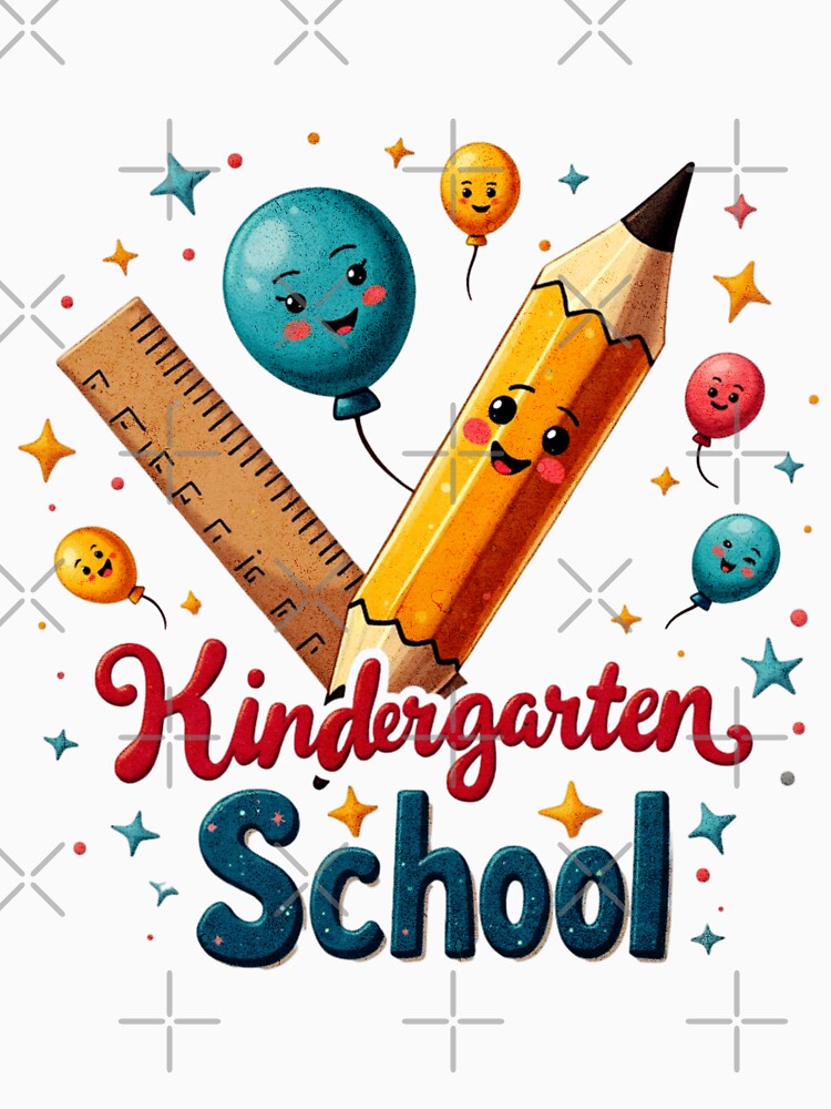 Kindergarten School Cute Pencil and Ruler by ArtDesignTp