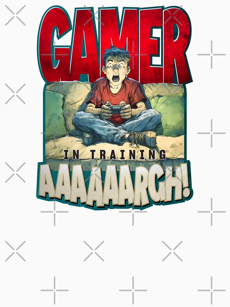 Gamer in Training – AAAAAARGH! Funny Gaming Rage Art by Spaabus