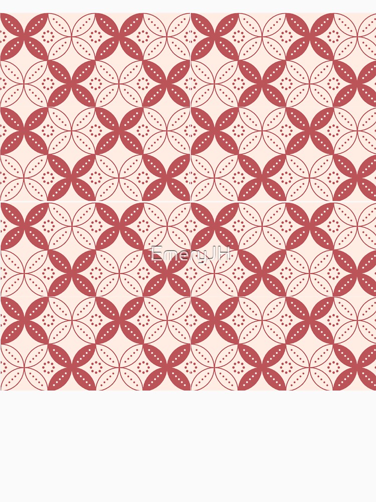 Retro Terracotta Floral Geometric Pattern – Aesthetic Vintage Seamless Design by EmeryJH