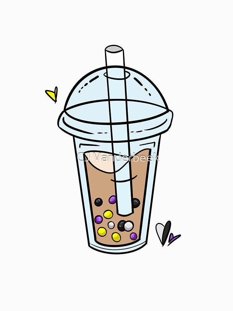 Non Binary Pride Bubble Tea by CJ Vanderbeek
