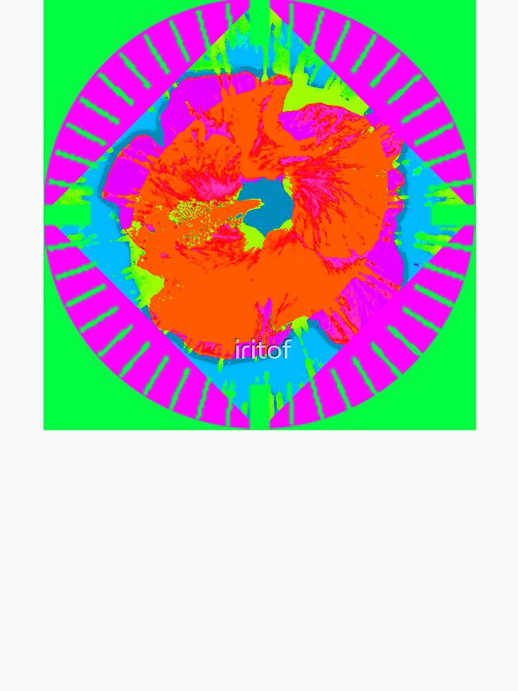 Whimsical Orange flower neon carnival design by Iritof by iritof