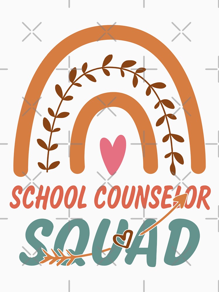 School Counselor Squad Rainbow Quote Gift Idea For Men and Womens - Funny School Counselor by Mmmm3344