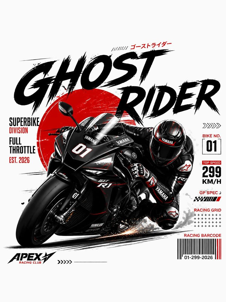 GHOST RIDER | Premium Superbike Streetwear Graphic by AtomicThreadCo