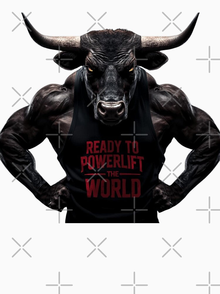 Gym Logo Weights + Motivational Powerlifting Bull by All Creative Designer