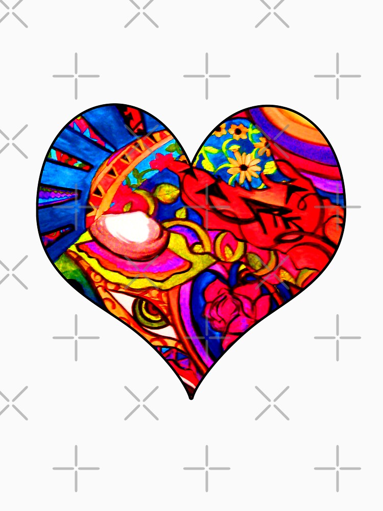 Abstract Nature Painted Collage Heart by artbyomega