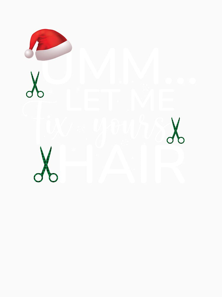 Hair Style design with Santa's Hat Funny Christmas Hairstylist by patroart
