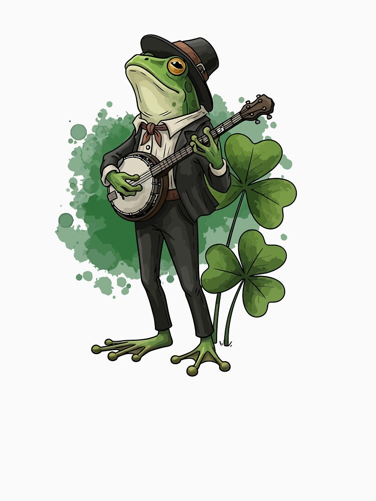 Funny Cottagecore Banjo Frog by StudioJohan