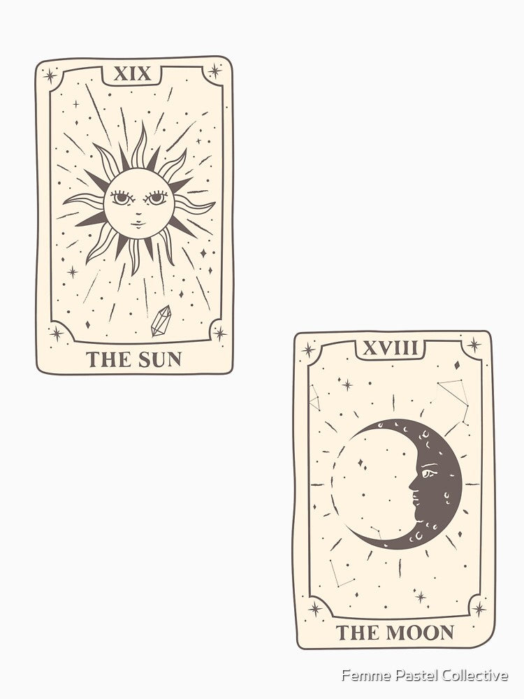 Sun and Moon Astrology Tarot Card Print by Femme Pastel Collective