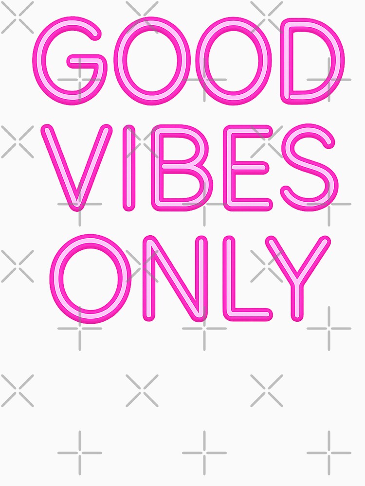 Neon Pink “Good Vibes Only” Quote – Bold Retro Glow Typography Design by Inspired by CarMa