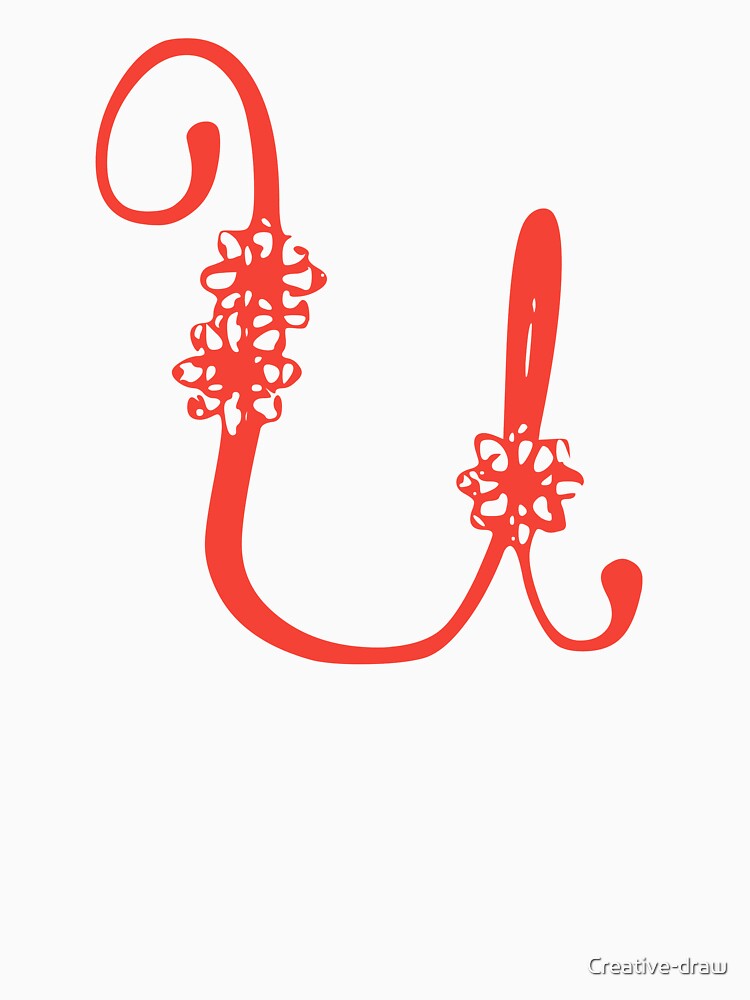 Floral Initial monogram U by Creative-draw