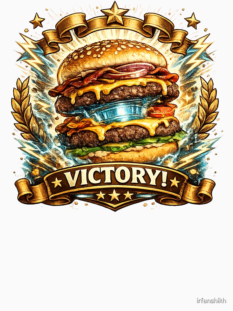 Victory: Double Patty Championship Burger Laurel Wreath Gold Badge by irfanshikh