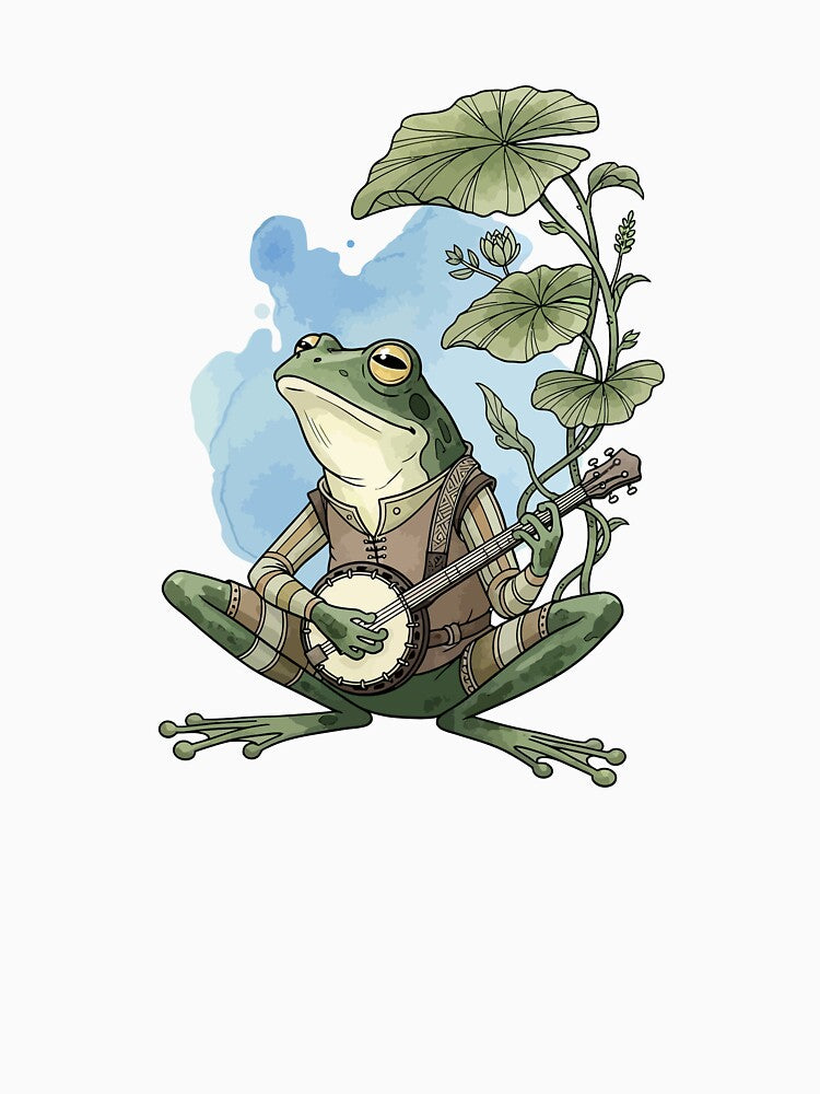 Cute Frog Playing Banjo Aesthetic by StudioJohan