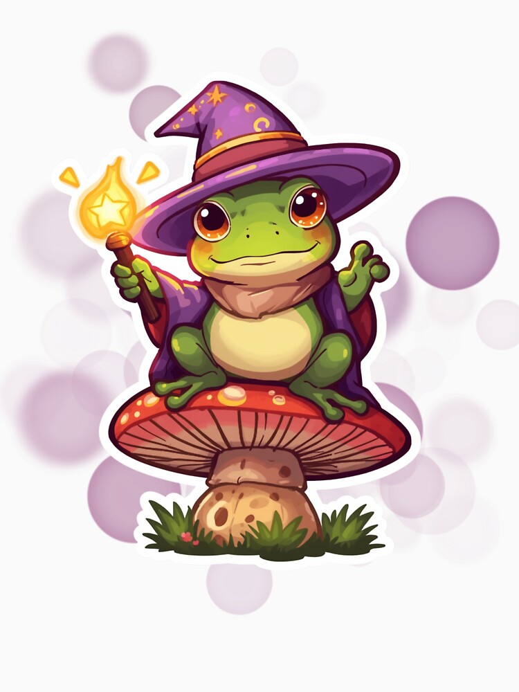 Cute Cozy Frog Cottagecore Sticker Whimsical Nature Art by iamKRUK