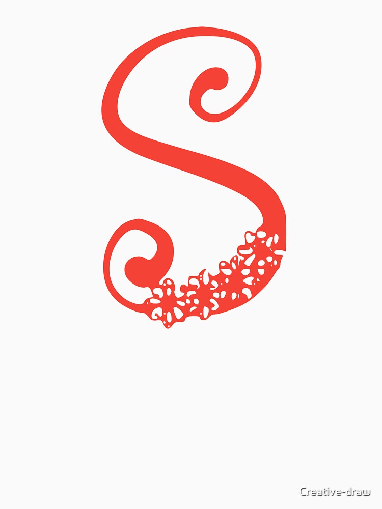 Floral Initial monogram S by Creative-draw